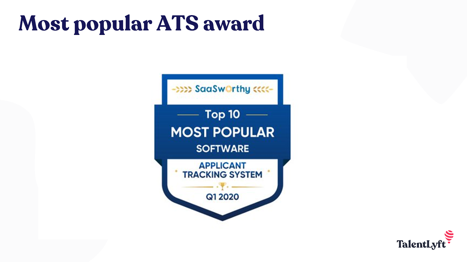 Best Recruitment Software - TalentLyft awards